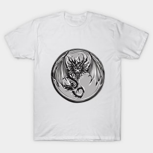 Dragon Black Shadow Silhouette Anime Style Collection No. 444 T-Shirt